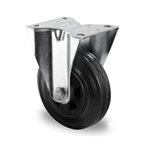 Cascoo Fixed castor, load capacity 205 kg, Solid rubber tires