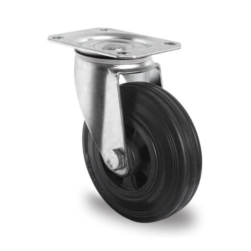 Cascoo Swivel castor, load capacity 135 kg, Solid rubber tires