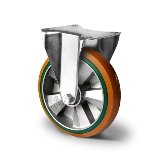 Cascoo Fixed castor, load capacity 600 kg, Polyurethane tires