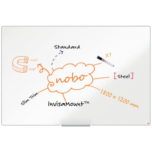 nobo Whiteboard Impression Pro, height x width 1200 x 1800 mm