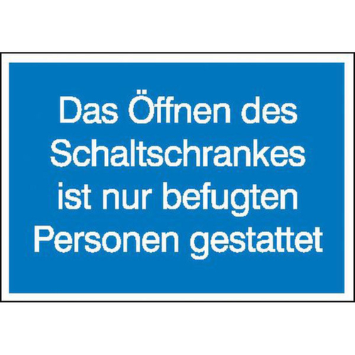 Information sign SafetyMarking®, "Only authorized persons are permitted to open the switch cabinet"