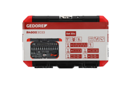 GEDORE R49003033 Socket set 1/4" 4-13mm 33-piece