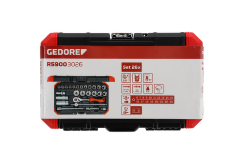 GEDORE R59003026 Socket wrench set 3/8" 6-24mm 26-piece
