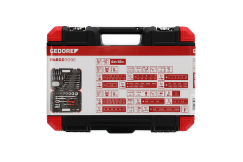 GEDORE R46003092 Socket wrench set 1/4"+1/2" 92-piece
