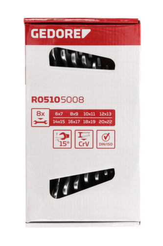 GEDORE R05105008 Double open-end wrench set SW6-22 mm 8-piece
