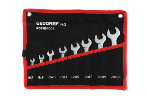 GEDORE R05126008 Double open-end wrench set short SW6-22 mm 8-piece