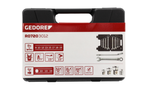 GEDORE R07203012 Combination wrench set SW8-19 mm 12-piece