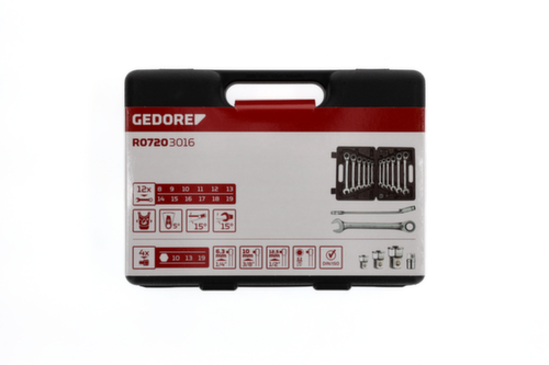 GEDORE R07203016 Combination ratchet wrench set SW8-19 mm 16-piece