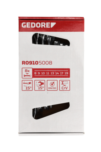 GEDORE R09105008 Ring jaw set 9-19 mm 8-piece