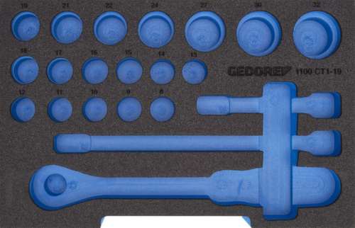 GEDORE EI-1100 CT1-19 Foam module 1/2 L-BOXX 136 empty