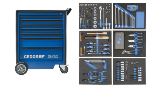 GEDORE 2005-TS-190 Tool trolley with 190-piece tool assortment
