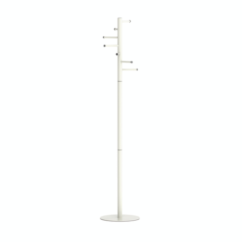 MAUL Coat rack MAULcaurus, with 7 hook, RAL9003 Signal white
