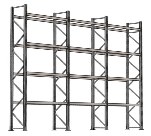 SCHULTE Pallet rack for 45 pallets, 8590 mm wide, 5 storage levels