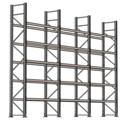 SCHULTE Pallet rack for 54 pallets, 8590 mm wide, 6 storage levels