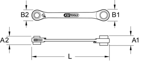 KS Tools GEARplus mini bit reversible ratchet ring wrench
