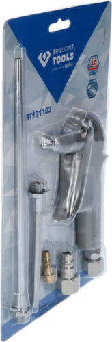 Brilliant Tools compressed air blow gun including 3 interchangeable nozzles