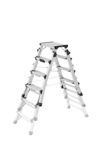 Hailo Telescopic stepladder double ladder TopLine D100, 2 x 4 / 2 x 5 / 2 x 6 Non-slip profiled rungs and steps