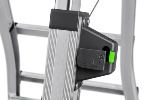 Hailo Telescopic stepladder double ladder TopLine D100, 2 x 4 / 2 x 5 / 2 x 6 Non-slip profiled rungs and steps