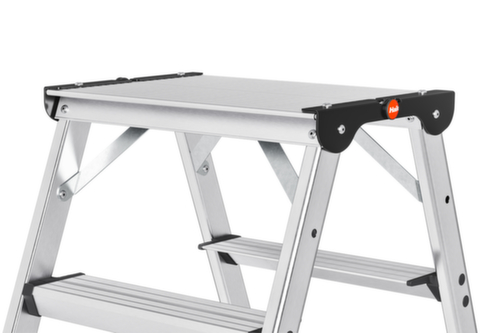 Hailo Telescopic stepladder double ladder TopLine D100, 2 x 4 / 2 x 5 / 2 x 6 Non-slip profiled rungs and steps