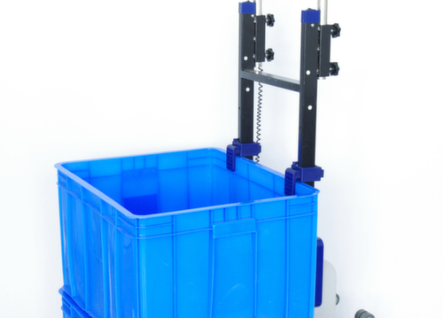 Holder for plastic box for electric stair climber