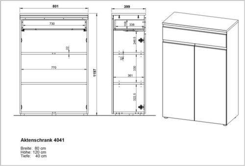 Wooden filing cabinet GW-BEDANO