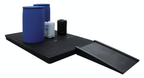 Lacont Drive-on ramp for PE collection tray, width 810 mm