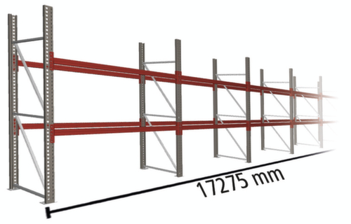META Pallet rack MULTIPAL for 54 pallets, 17275 mm wide, 3 storage levels