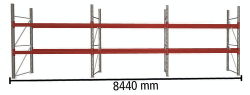 META Pallet rack MULTIPAL for 27 pallets, 8440 mm wide, 2 storage levels