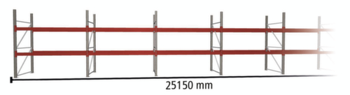 META Pallet rack MULTIPAL for 81 pallets, 25150 mm wide, 2 storage levels