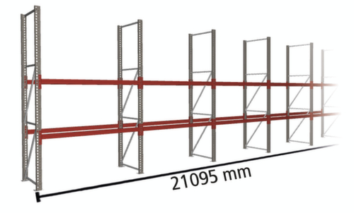 META Pallet rack MULTIPAL for 66 pallets, 21095 mm wide, 3 storage levels