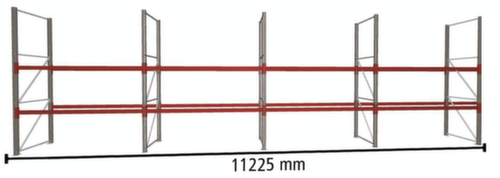 META Pallet rack MULTIPAL for 36 pallets, 11225 mm wide, 3 storage levels