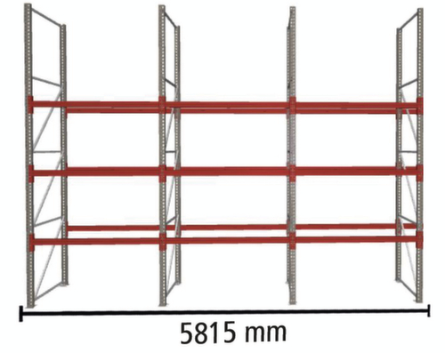 META Pallet rack MULTIPAL for 24 pallets, 5815 mm wide, 4 storage levels