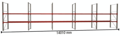 META Pallet rack MULTIPAL for 30 pallets, 14010 mm wide, 3 storage levels