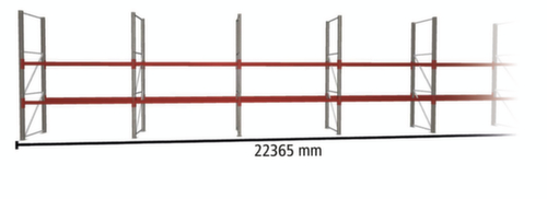 META Pallet rack MULTIPAL for 48 pallets, 22365 mm wide, 3 storage levels