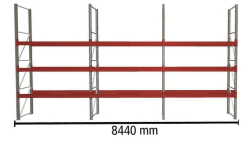 META Pallet rack MULTIPAL for 24 pallets, 8440 mm wide, 4 storage levels