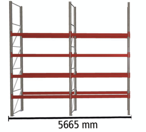 META Pallet rack MULTIPAL for 20 pallets, 5665 mm wide, 5 storage levels