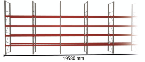 META Pallet rack MULTIPAL for 70 pallets, 19580 mm wide, 5 storage levels