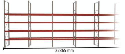 META Pallet rack MULTIPAL for 80 pallets, 22365 mm wide, 5 storage levels
