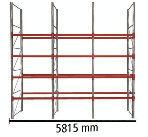 META Pallet rack MULTIPAL for 30 pallets, 5815 mm wide, 5 storage levels