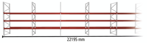 META Pallet rack MULTIPAL for 96 pallets, 22195 mm wide, 4 storage levels