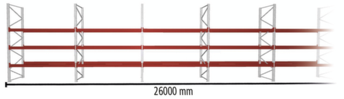 META Pallet rack MULTIPAL for 112 pallets, 26000 mm wide, 4 storage levels