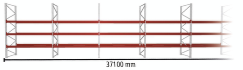 META Pallet rack MULTIPAL for 160 pallets, 37100 mm wide, 4 storage levels