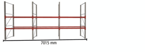META Pallet rack MULTIPAL for 12 pallets, 7015 mm wide, 2 storage levels