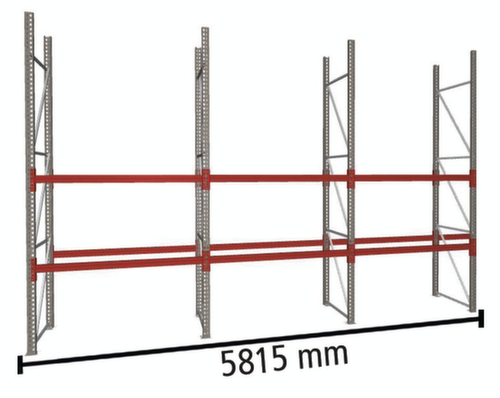 META Pallet rack MULTIPAL for 27 pallets, 5815 mm wide, 3 storage levels