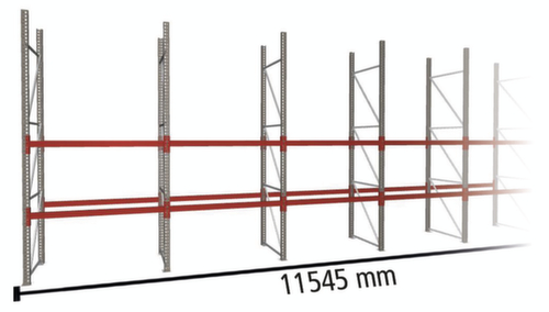 META Pallet rack MULTIPAL for 54 pallets, 11545 mm wide, 3 storage levels