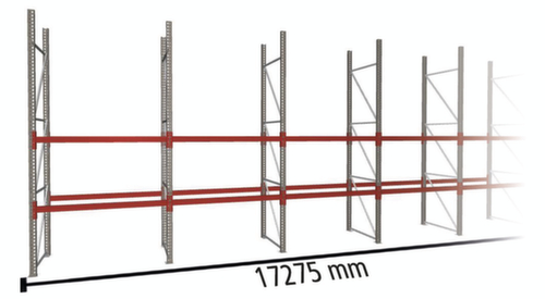 META Pallet rack MULTIPAL for 81 pallets, 17275 mm wide, 3 storage levels