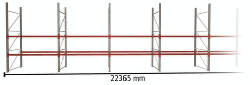 META Pallet rack MULTIPAL for 72 pallets, 22365 mm wide, 3 storage levels