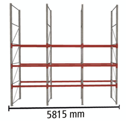 META Pallet rack MULTIPAL for 12 pallets, 5815 mm wide, 4 storage levels