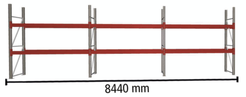 META Pallet rack MULTIPAL for 18 pallets, 8440 mm wide, 3 storage levels