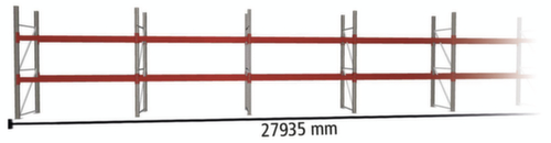 META Pallet rack MULTIPAL for 60 pallets, 27935 mm wide, 3 storage levels